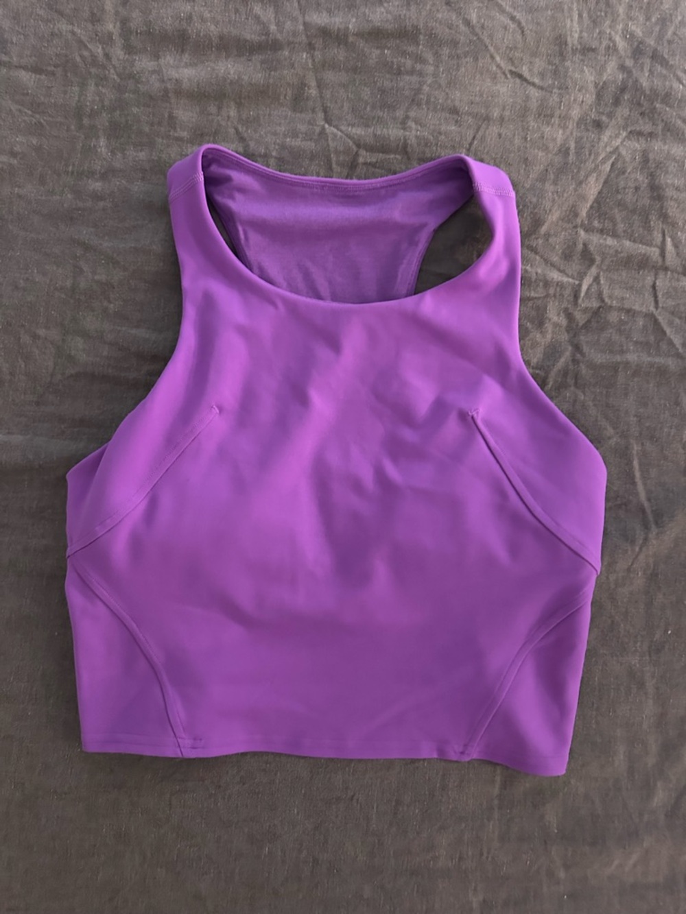 lululemon athletica Purple Racerback Crop Tank Top with built in bra - size 8